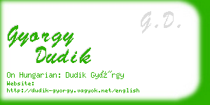 gyorgy dudik business card